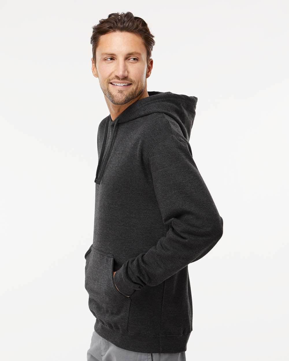 M&O 3320 Unisex Pullover Hoodie | Jet Black Heather